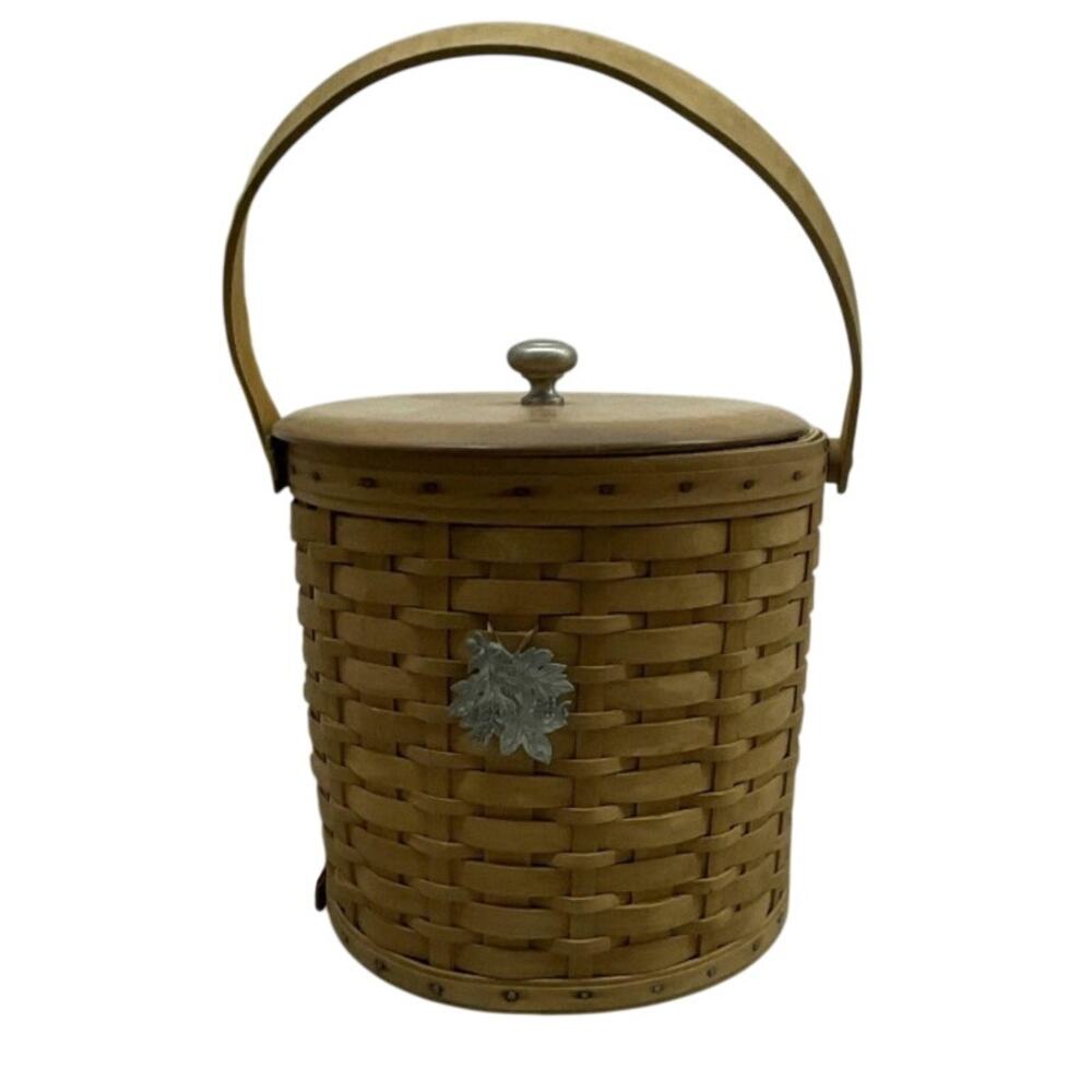 Longaberger 8-10 Quart (2-2.5 Gallon) Ice Bucket Basket with Lid & Insert